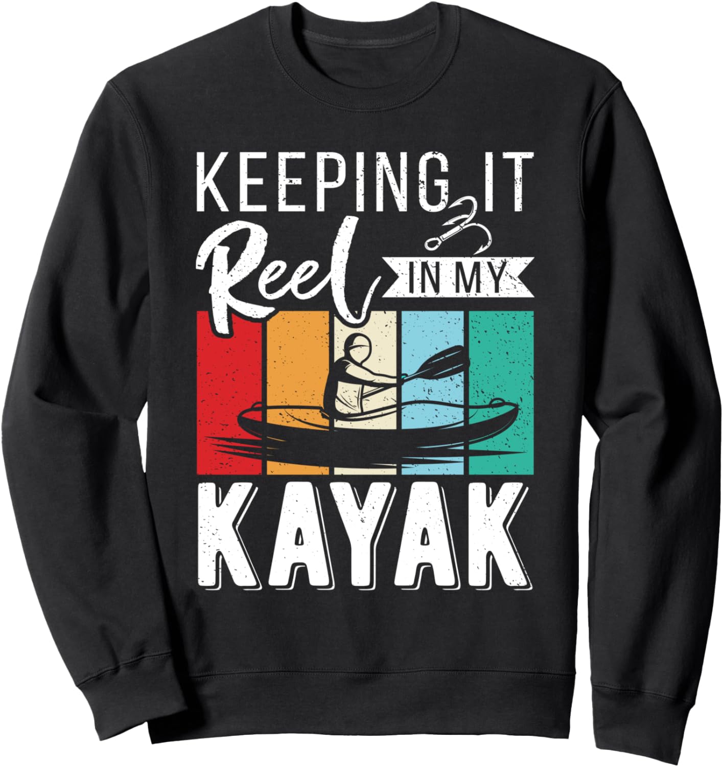 

Толстовка для мужчин и женщин на тему Kayak с надписью Keeping It Reel In My Kayak Funny Kayaking Clothing, черный