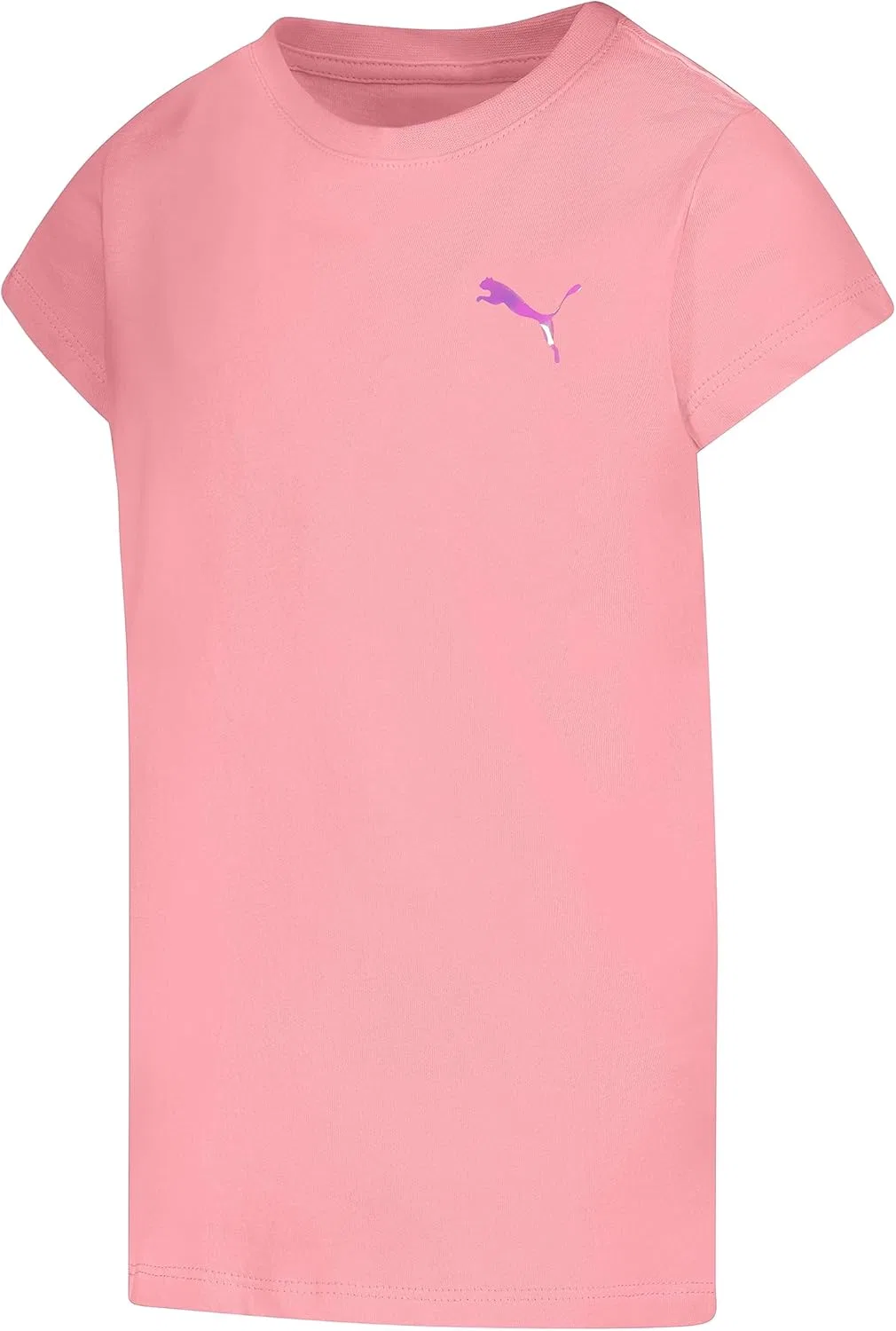 Детская футболка Puma с коротким рукавом и круглым вырезом, с логотипом Core Logo, мягкая и легкая, Pale Pink — фото 3