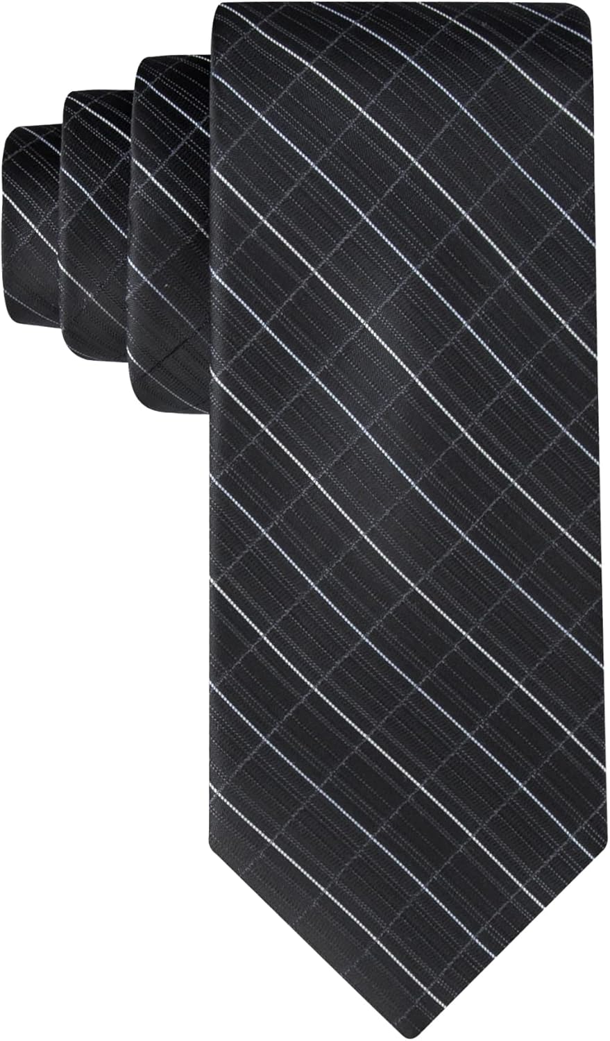 

Мужские черные однотонные и узорчатые галстуки Calvin Klein - классические галстуки для работы, свадеб и официальных мероприятий, Black Windowpane
