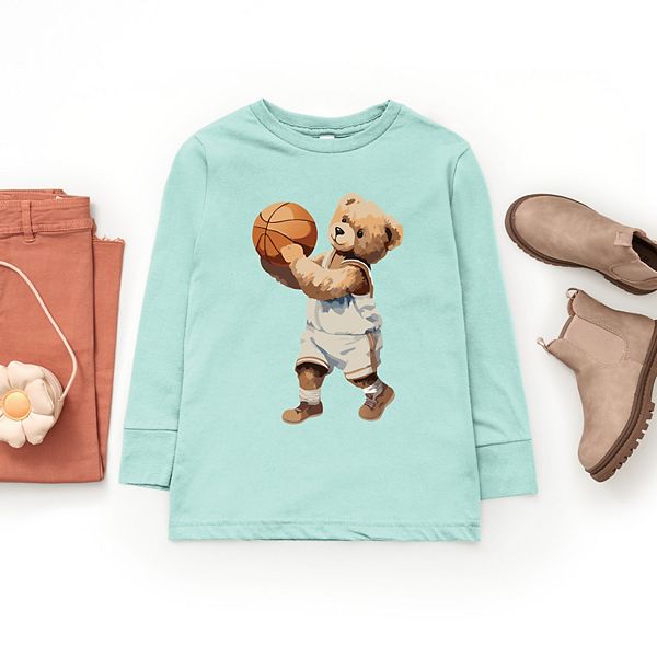 Футболка с медведем в баскетбольной тематике для молодежи The Juniper Shop, Black — фото 3