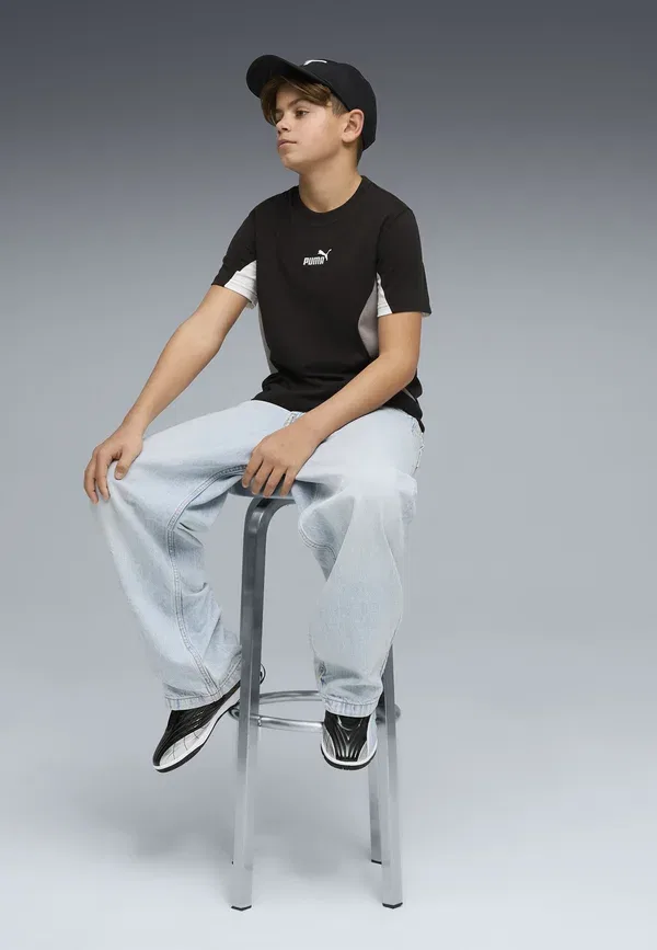 Футболка Puma Ess block tee b sports t-shirt, черный — фото 3