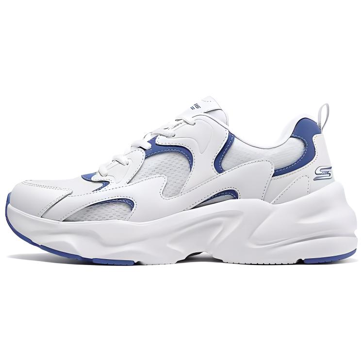 

Skechers DLITES износостойкие амортизирующие дышащие легкие низкие массивные кроссовки мужские сине-белые