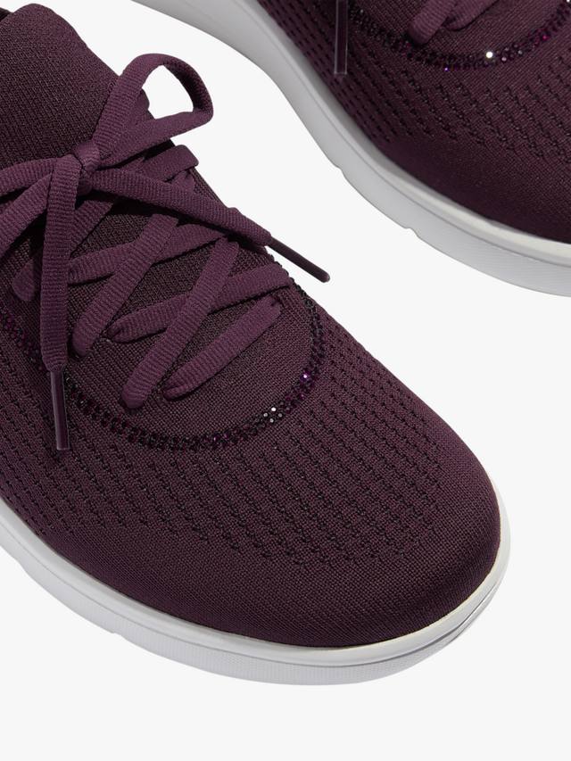 Super-Q Crystal Trim вязаные кроссовки на шнуровке FitFlop, Plumberry — фото 3