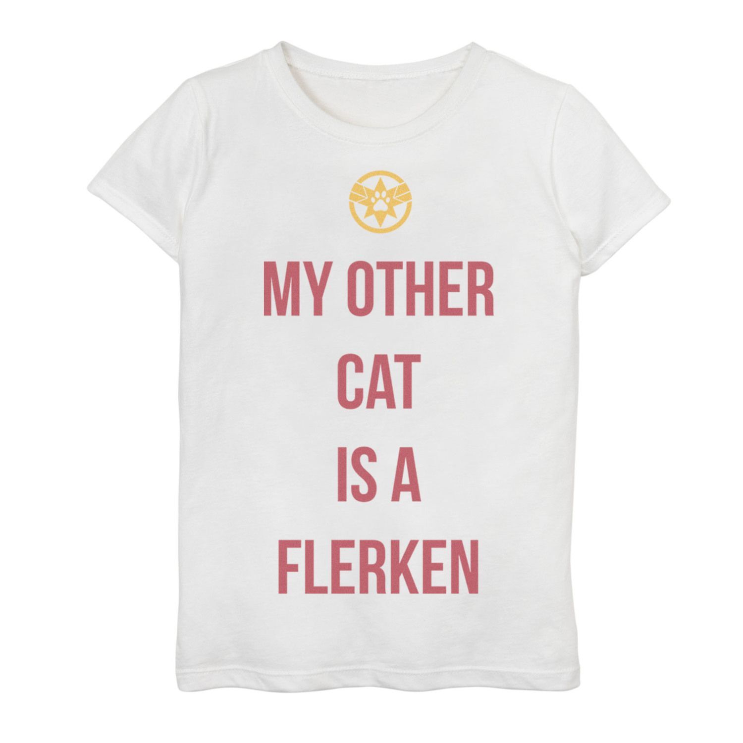 

Футболка с ярким логотипом Marvel «Капитан Марвел» для девочек 7–16 лет «My Other Cat Is A Flerken» Licensed Character