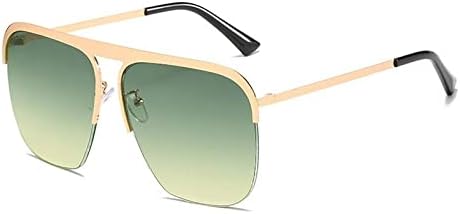 

Солнцезащитные очки квадратной формы для женщин и мужчин, большие солнцезащитные очки, модные очки для путешествий и пляжа, очки с защитой от УФ-излучения UV400 MTZJH, Gold Green