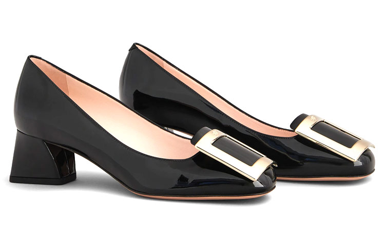 Très Vivier Chunky Heel Высокие каблуки 4.5 см Женские черные Roger Vivier — фото 4
