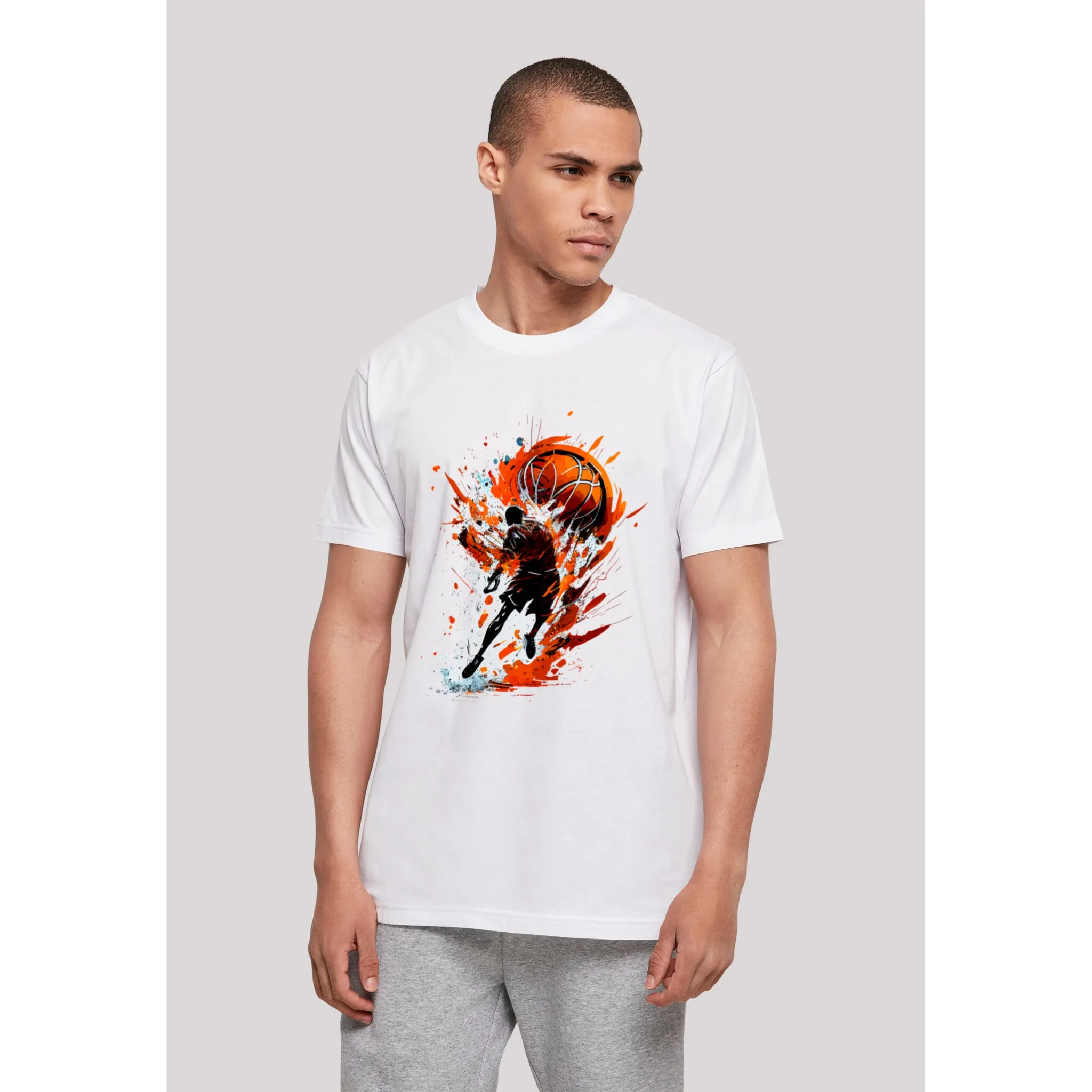 

F4NT4STIC Футболка "Basketball Splash Sport UNISEX", принт, белый