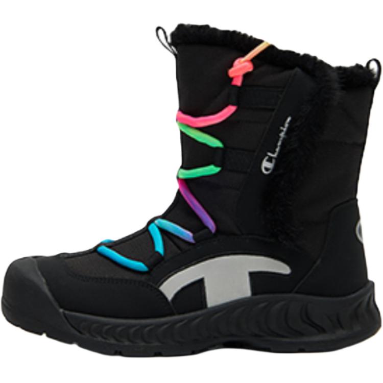 Городские уличные ботинки Outdoor Urban Techwear нескользящие, водонепроницаемые и дышащие утепленные мид-топ снежные ботинки Champion Kids, черный — фото 3