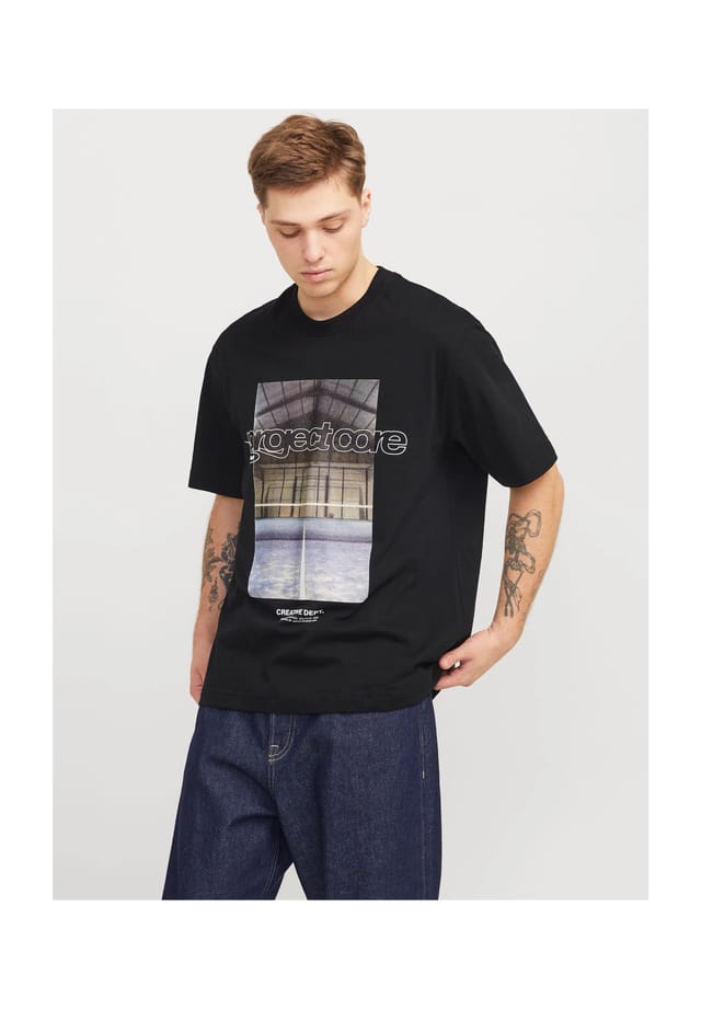 

Хлопковая футболка Originals By Jack & Jones, черный
