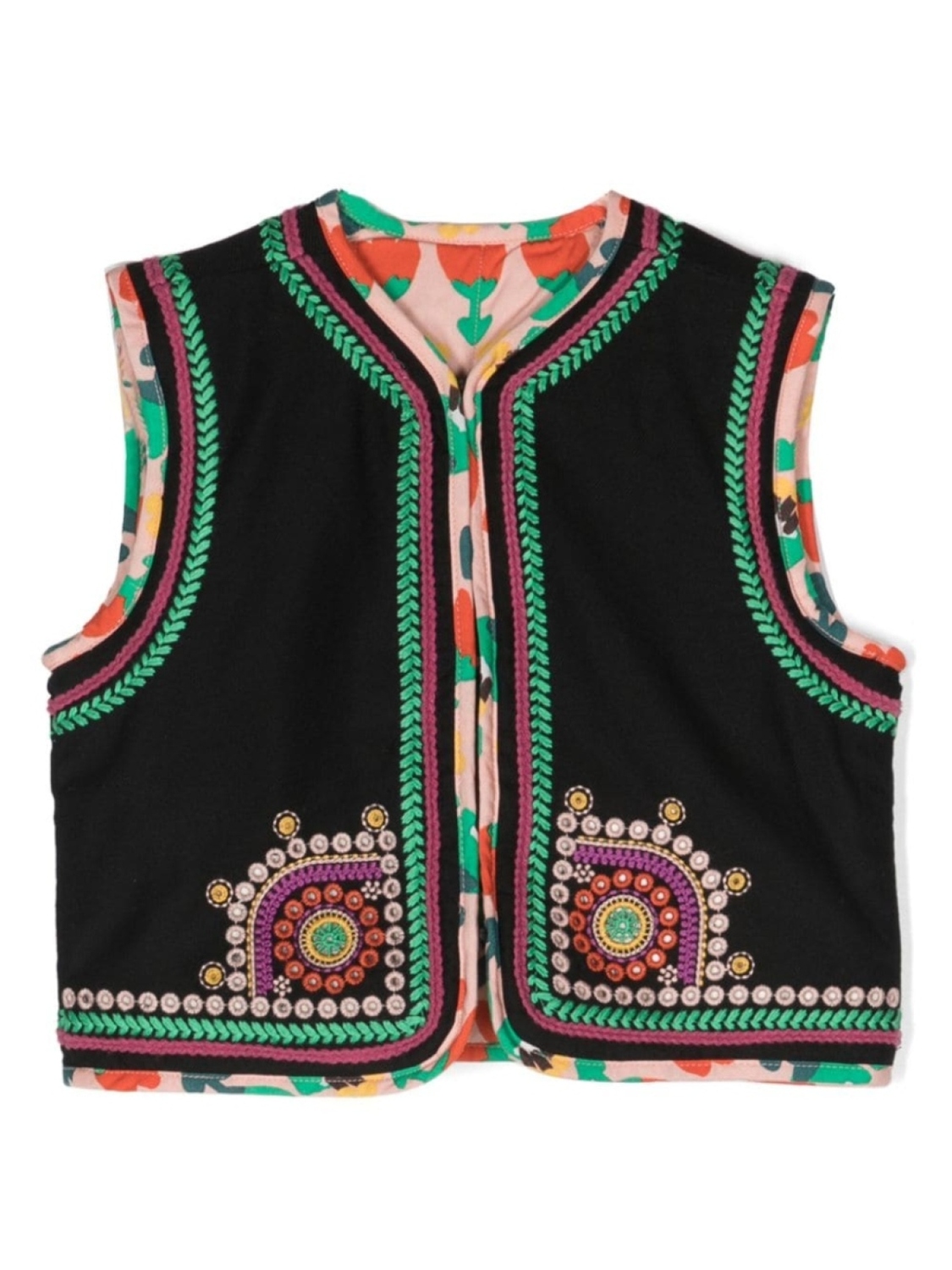 

Жилет с вышивкой Stella McCartney Kids, черный