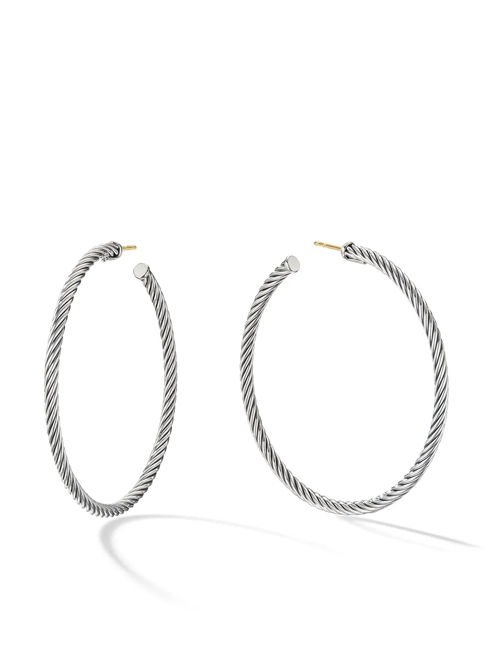 

Серебряные серьги-кольца Cable David Yurman, серебяный