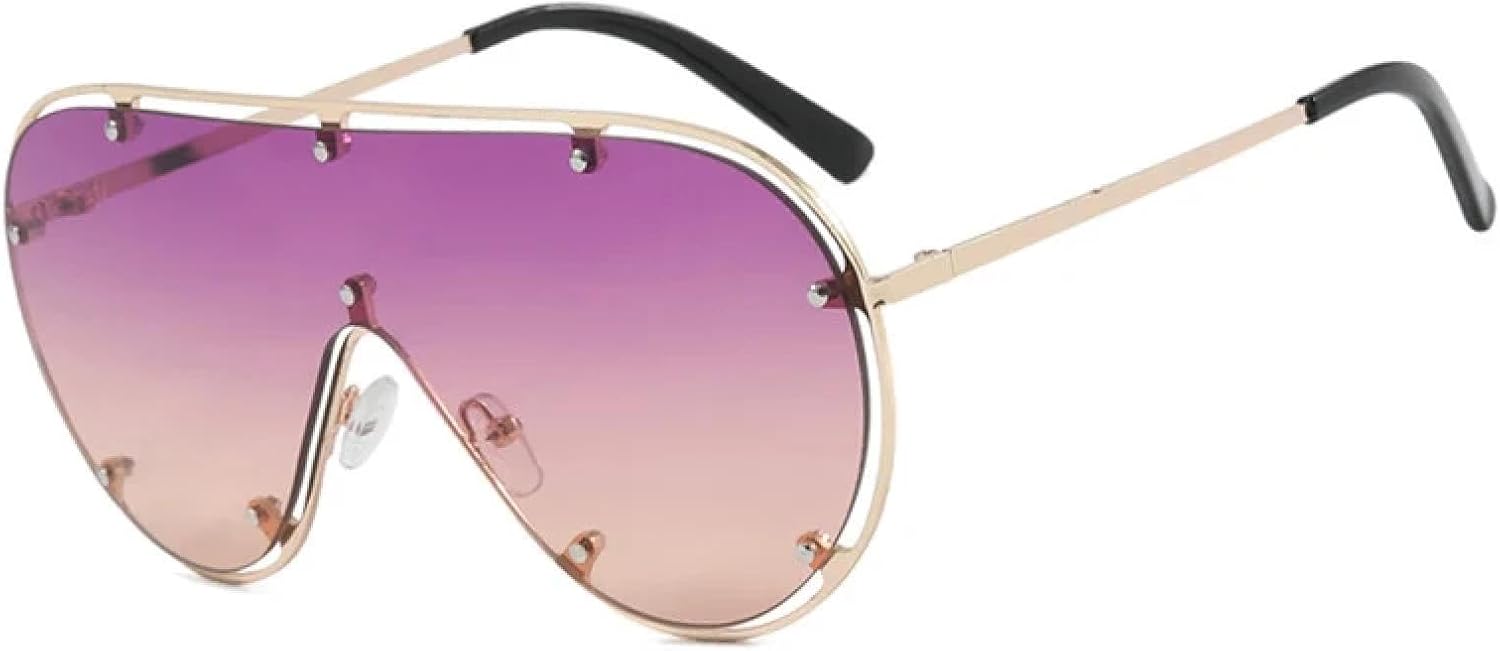 

Модные солнцезащитные очки большого размера для женщин в стиле ретро, ​​конфетных цветов, с защитой от УФ-излучения UV400, для мужчин, для занятий спортом на открытом воздухе TKKTLLT, Gold-lightpurple