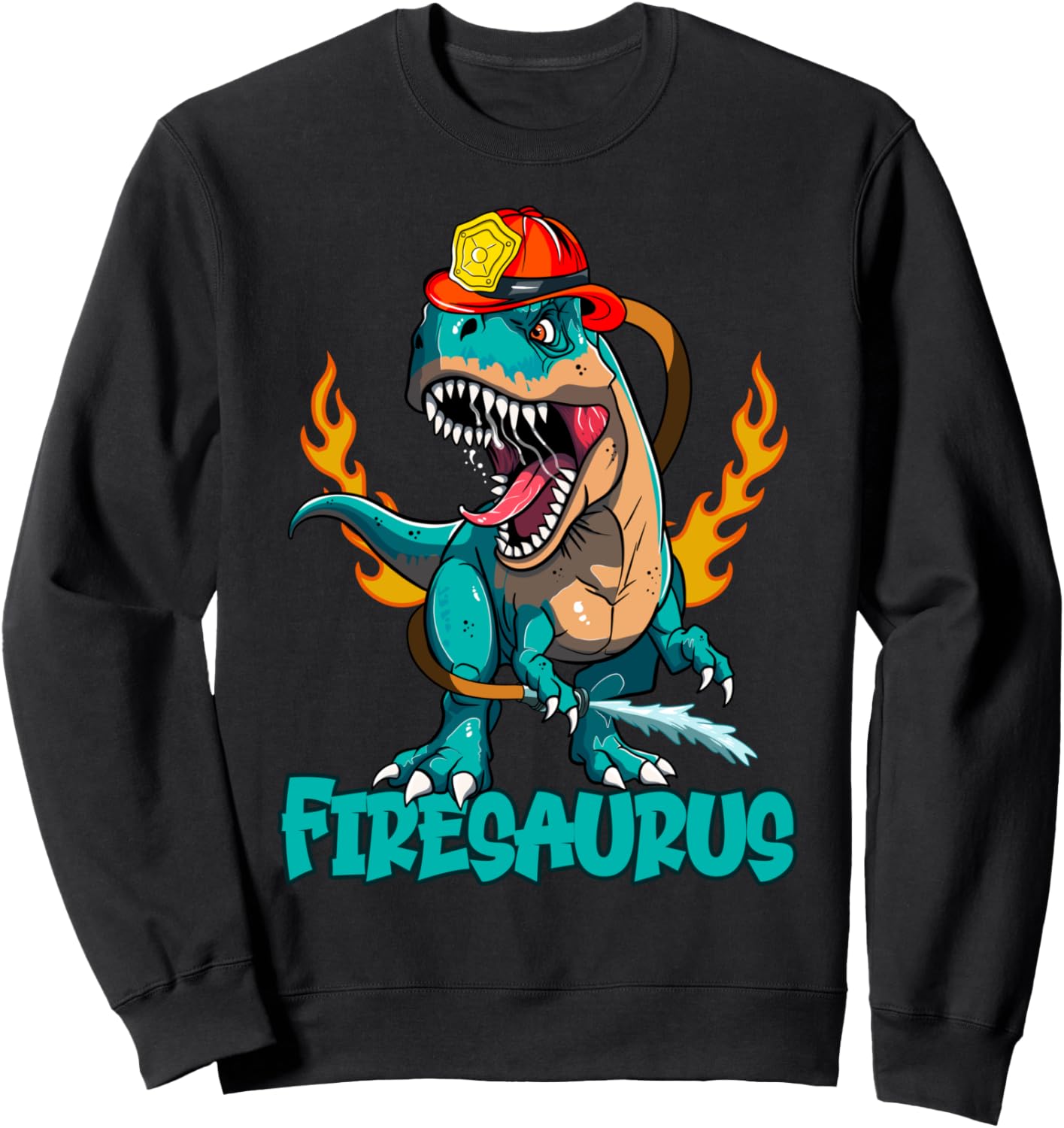 

Забавная толстовка с изображением пожарного, динозавра и тираннозавра Funny Firemen Firefighter Dino, черный
