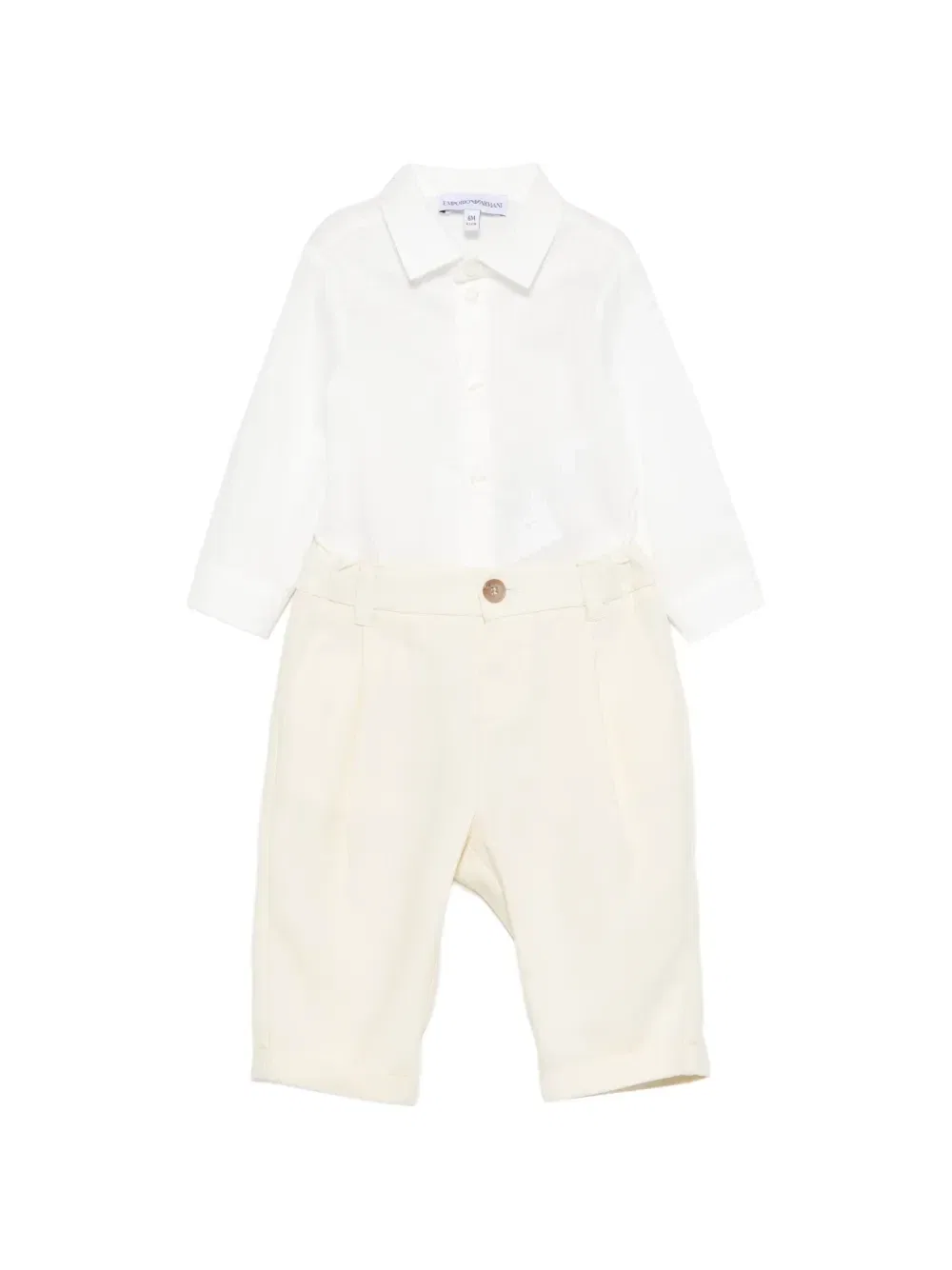 Костюм-тройка с жилетом Emporio Armani Kids, бежевый — фото 2