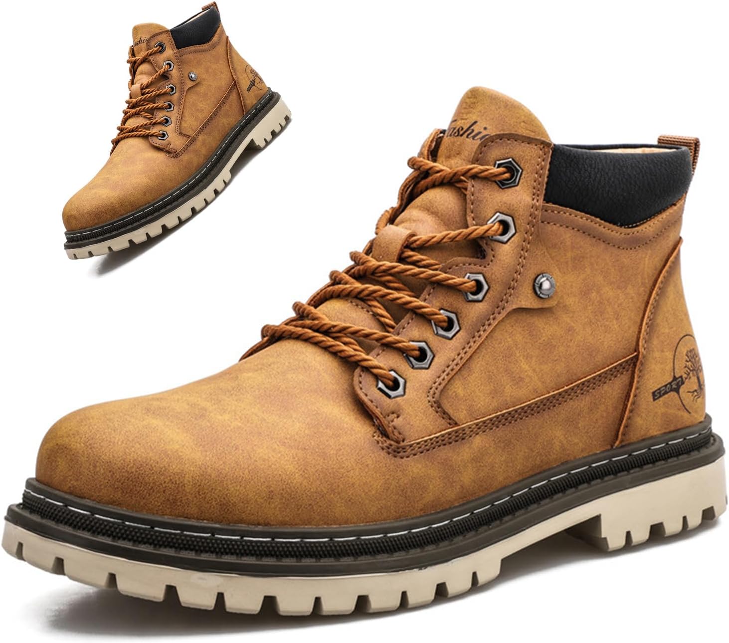 

Мужские ботинки NXNBHSL с круглым носком из ПУ, чукка, на щиколотку, легкие, модные, на шнуровке, с противоскользящей подошвой, водонепроницаемые, теплые, для работы, походов и активного отдыха, коричневый