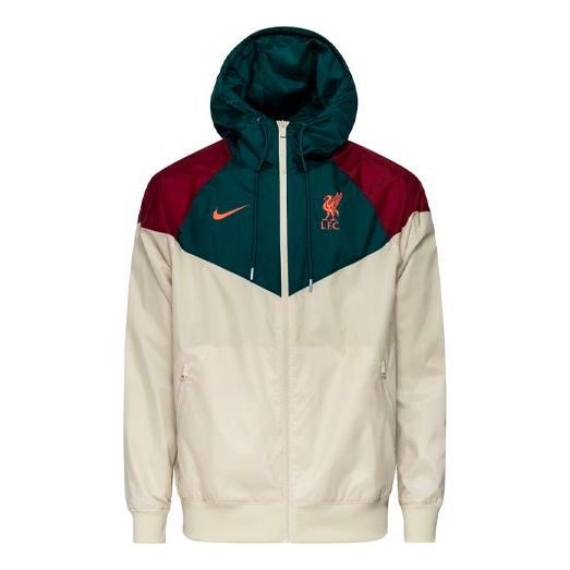 

Куртка Nike Liverpool Pattern Colorblock Printing Loose Soccer/Football Zipper Hooded Jacket Beige Creamy DB2956-238, кремовый