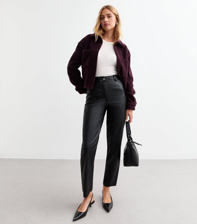 

Черные брюки из искусственной кожи New Look, черный
