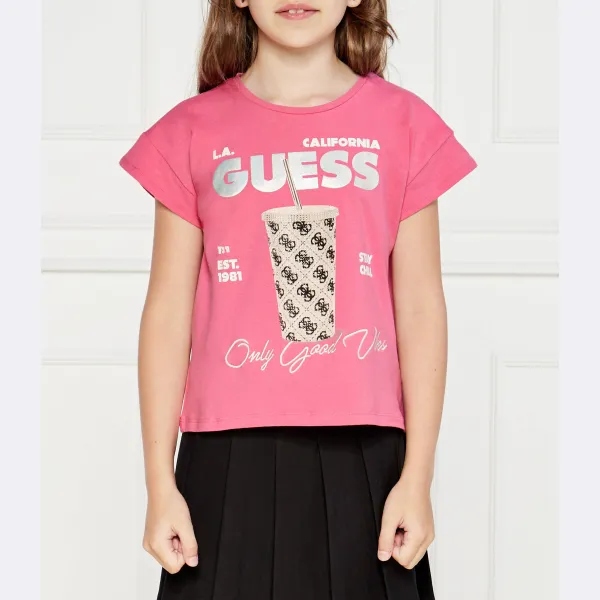 

Футболка стандартного кроя Guess, розовый