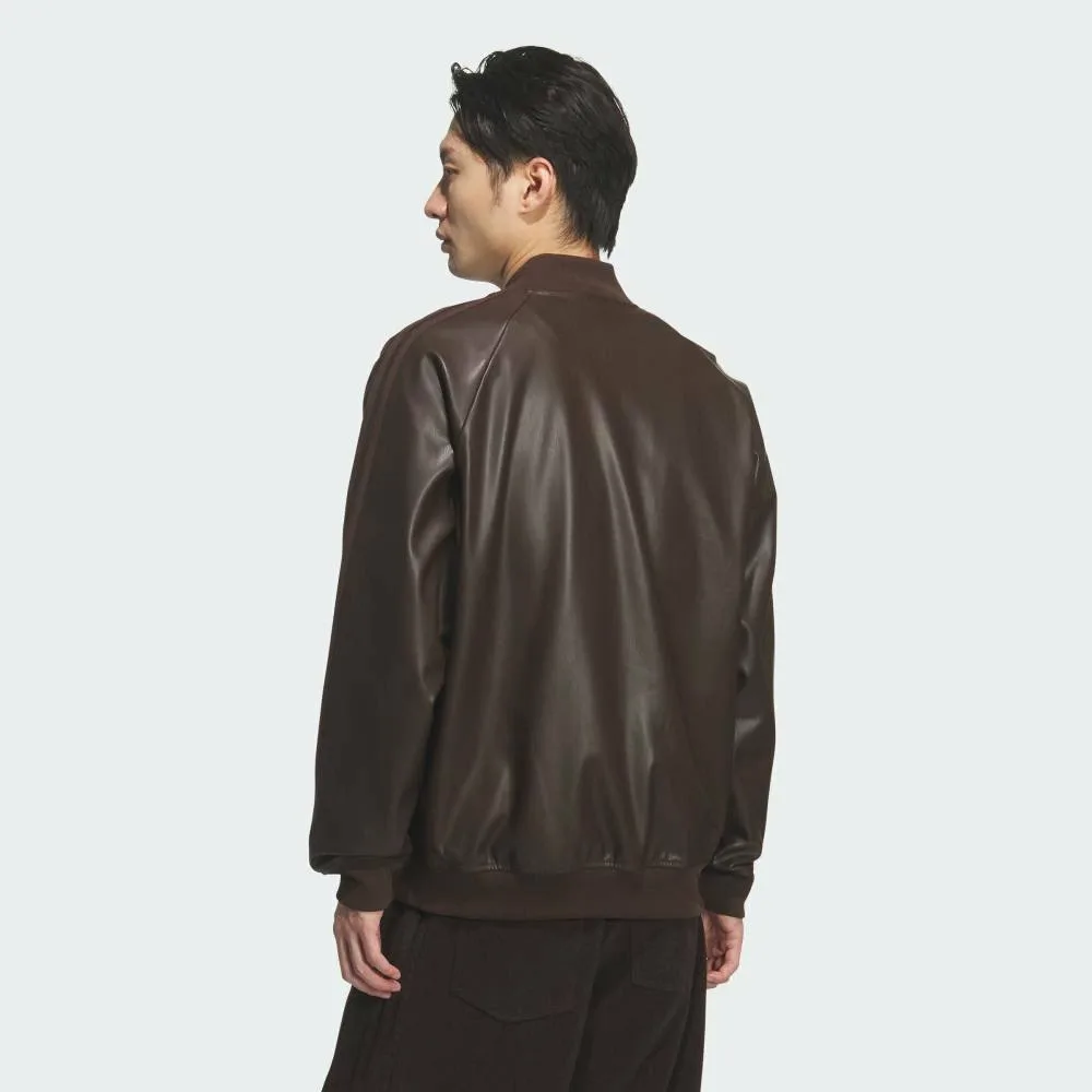 Кожаная куртка Adidas SST, цвет Brown — фото 4