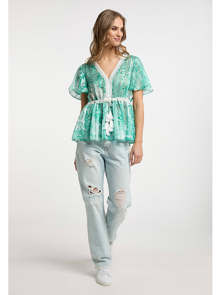 

IZIA Блузка бирюзово-белого цвета