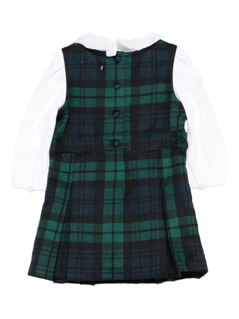 Платье в клетку со складками POLO RALPH LAUREN KIDS, зеленый — фото 2