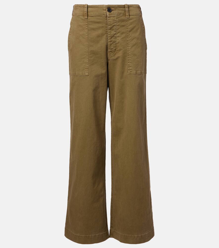 

Легкие хлопковые брюки с широкими штанинами Leon Nili Lotan, Military Green