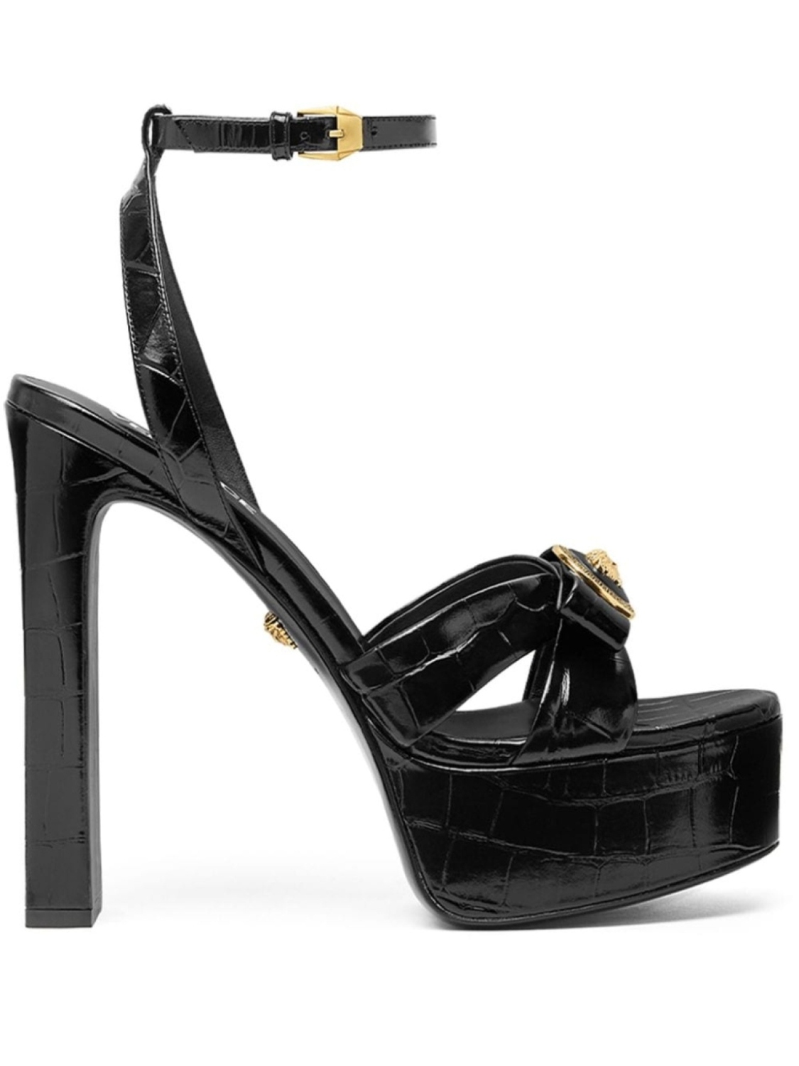 Versace сандалии Gianni Ribbon 140 мм, черный