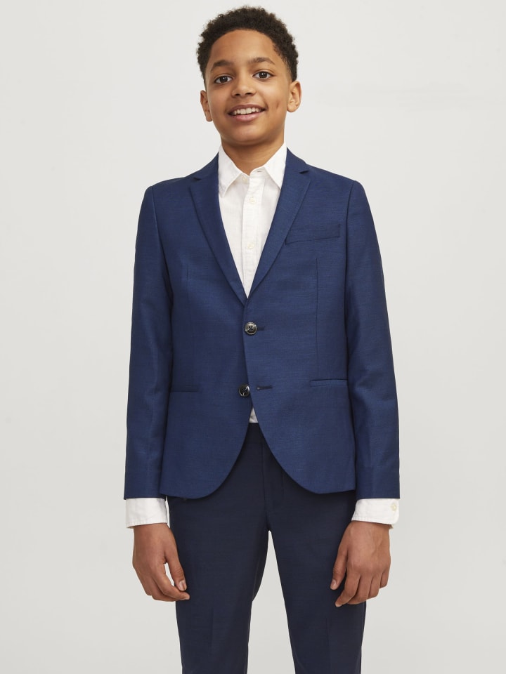 JACK & JONES Junior Однобортный пиджак средневекового синего цвета — фото 3