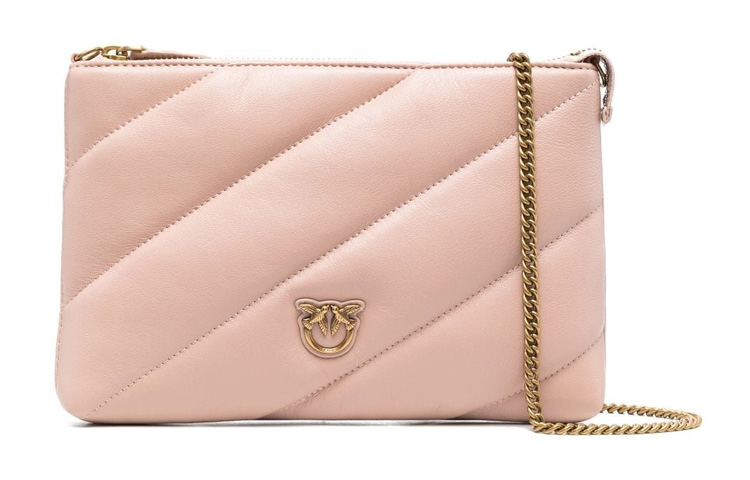 

Кожаная, из натуральной кожи Одноплечевая кросс-боди клатч Женский Светло-розовый PINKO