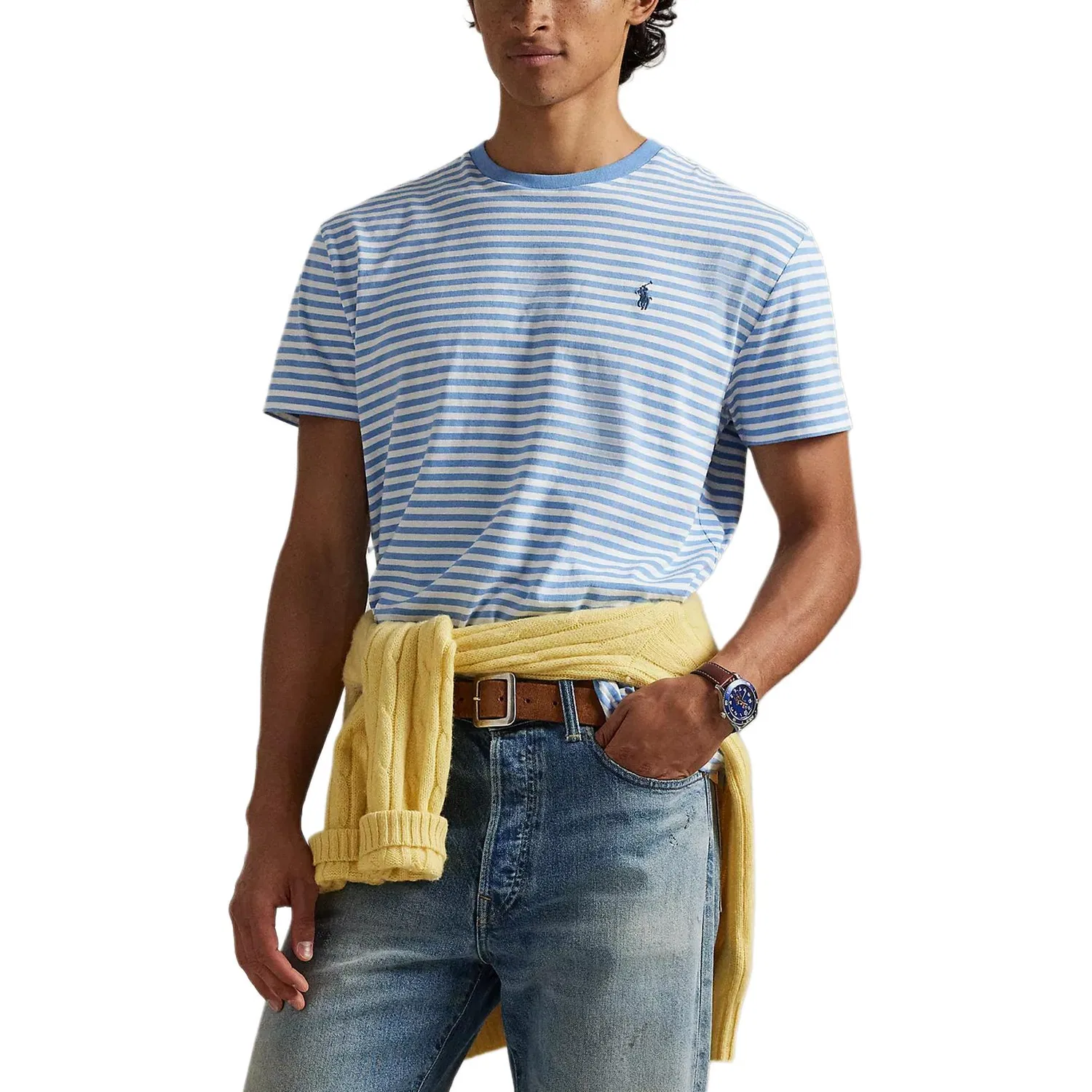Футболка классическая Polo Ralph Lauren синяя — фото 3