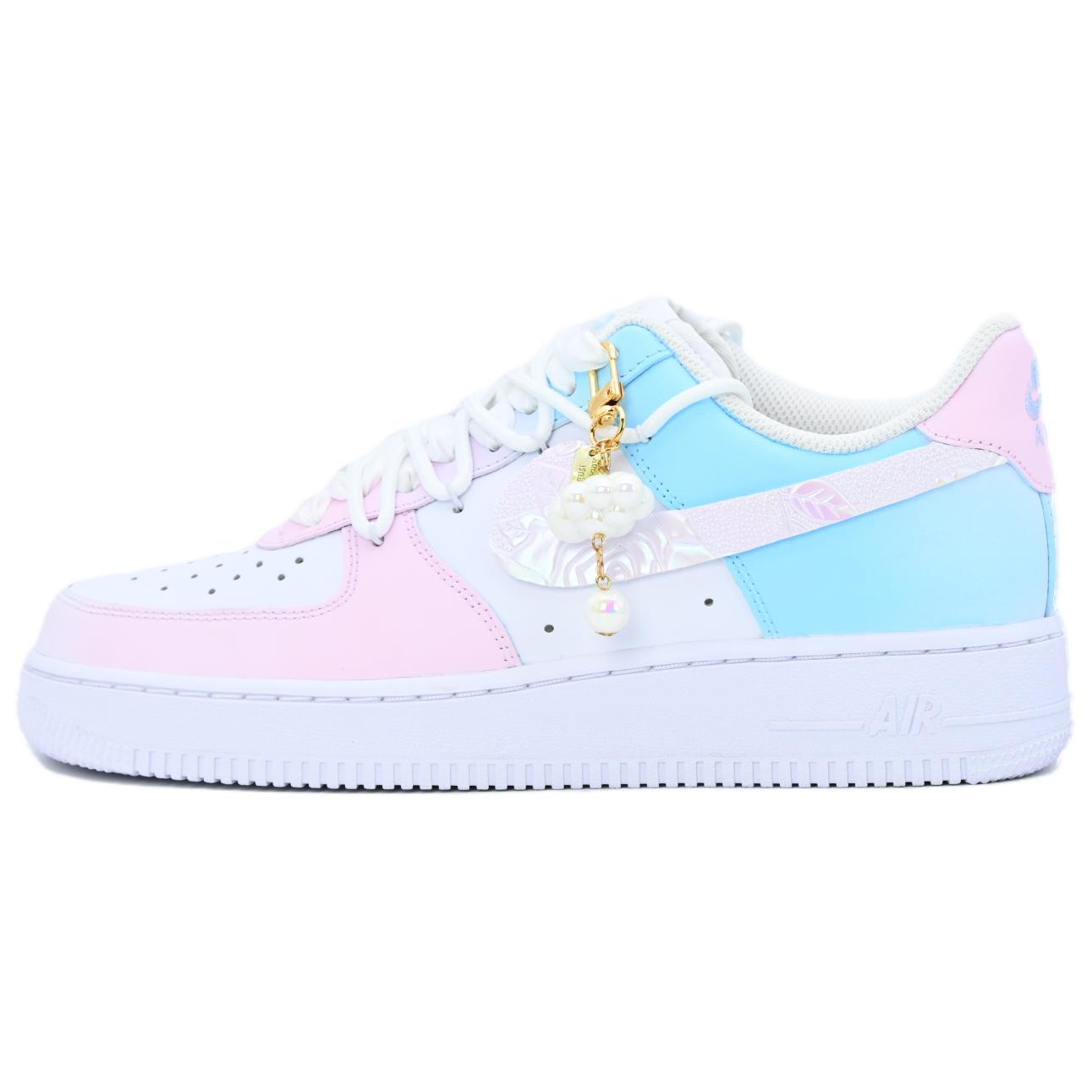 

Кроссовки Nike Air Force 1 Skateboarding Shoes Women's Low-top White, синий/розовый/белый