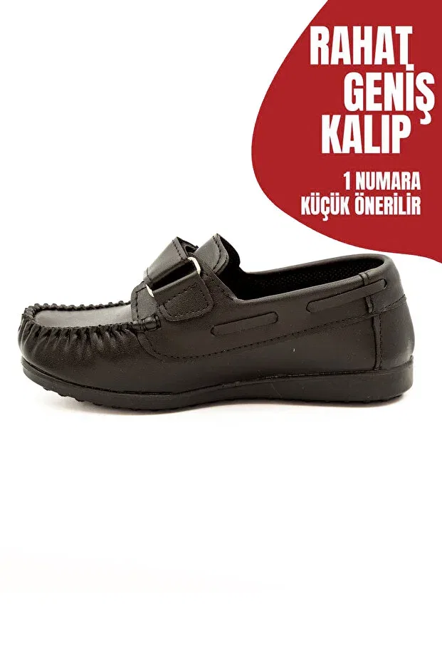 Детские ортопедические туфли для мальчиков Ewen Tomm, Black Flat — фото 3