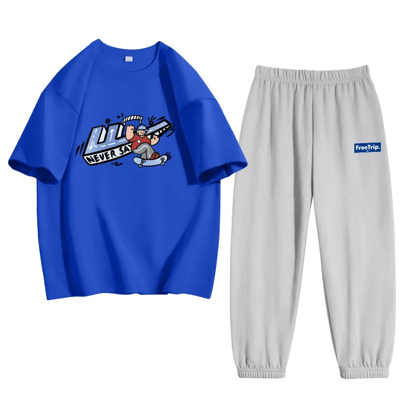 Детский спортивный комплект с принтом Speed Skateboard WARRIOR, Royal Blue/H Speed Skateboard-Gray/H Freedom Travel K