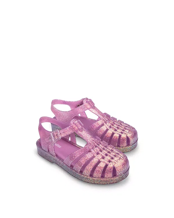 Детские сандалии для девочек с блестками Mini Melissa, Glitter Lilac
