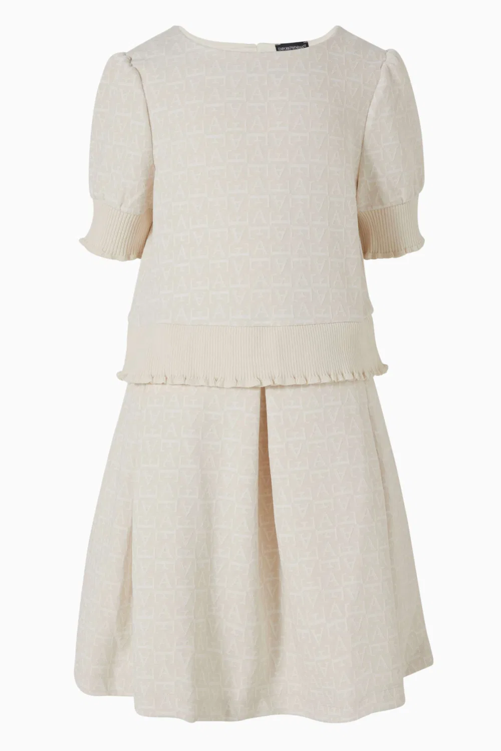 Платье с монограммой в жаккарде Monogram Dress Emporio Armani, нейтральный