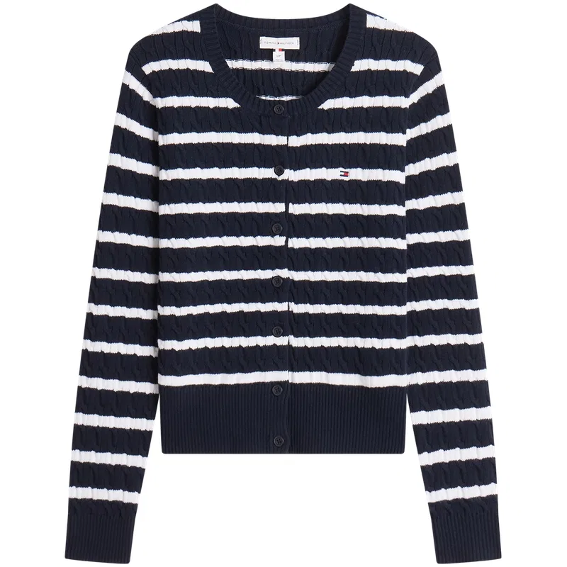Женский свитер с полосками Tommy Hilfiger, Navy Blue White Stripes DW5 — фото 3