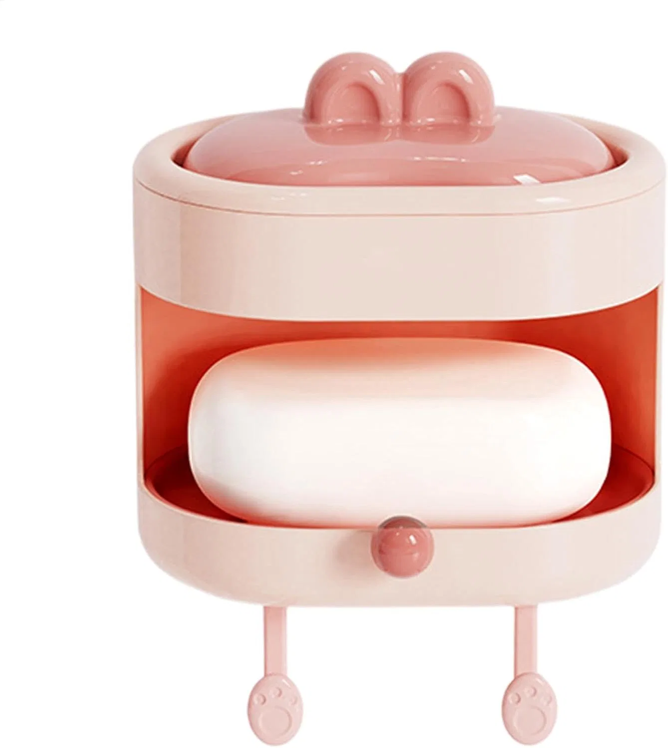Скребок для тела с мыльницей и крючком, ABS, 1 шт, Pink Generisch