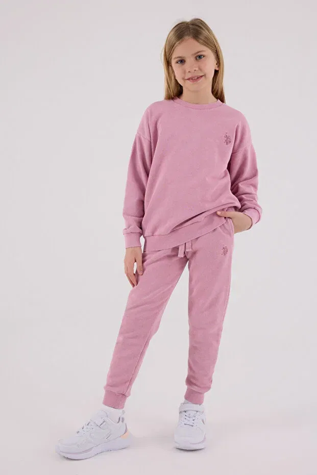 Детский спортивный костюм для девочек с принтом U.S. Polo Assn., Pink