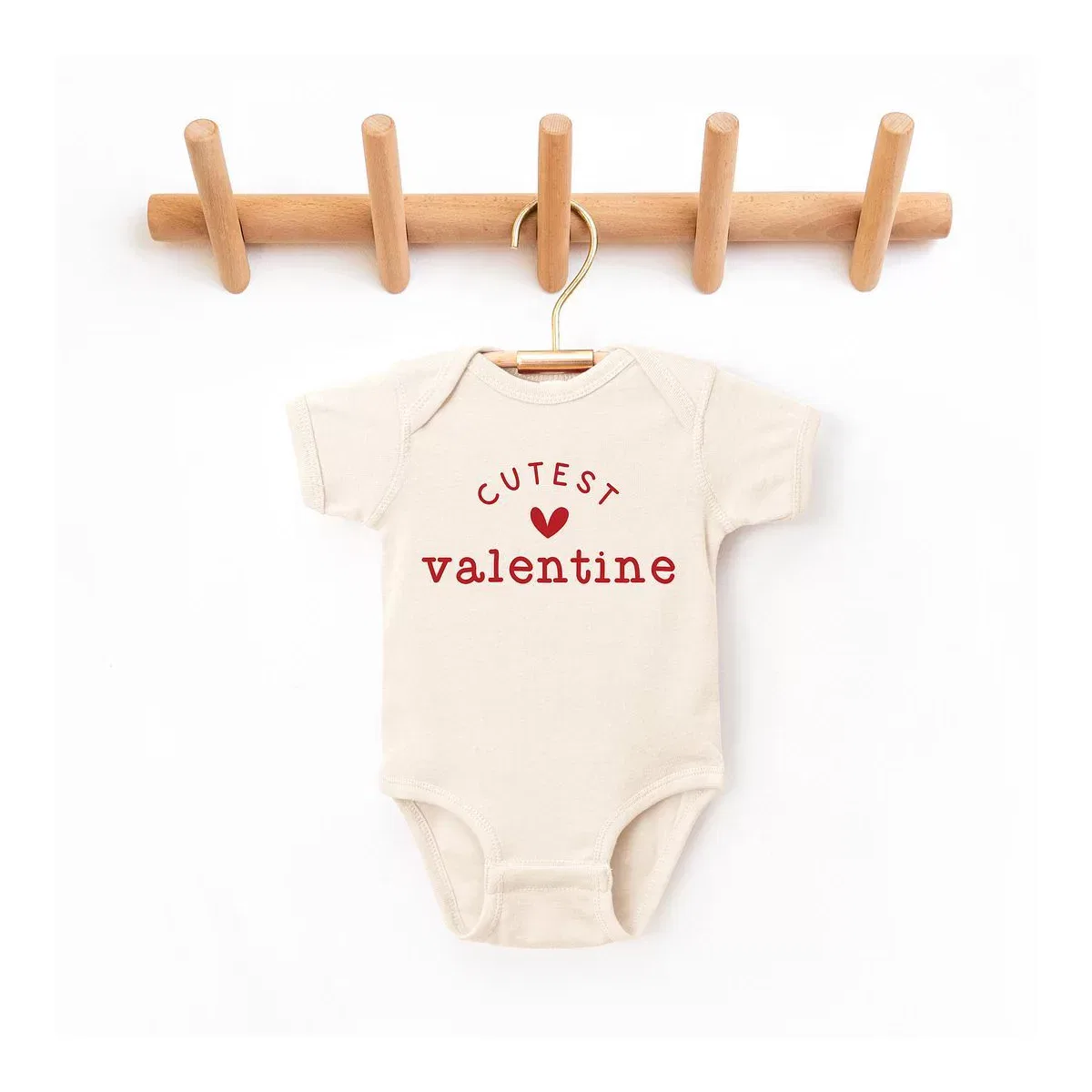 Детский боди с коротким рукавом Cutest Valentine Baby Onesie The Juniper Shop, Natural