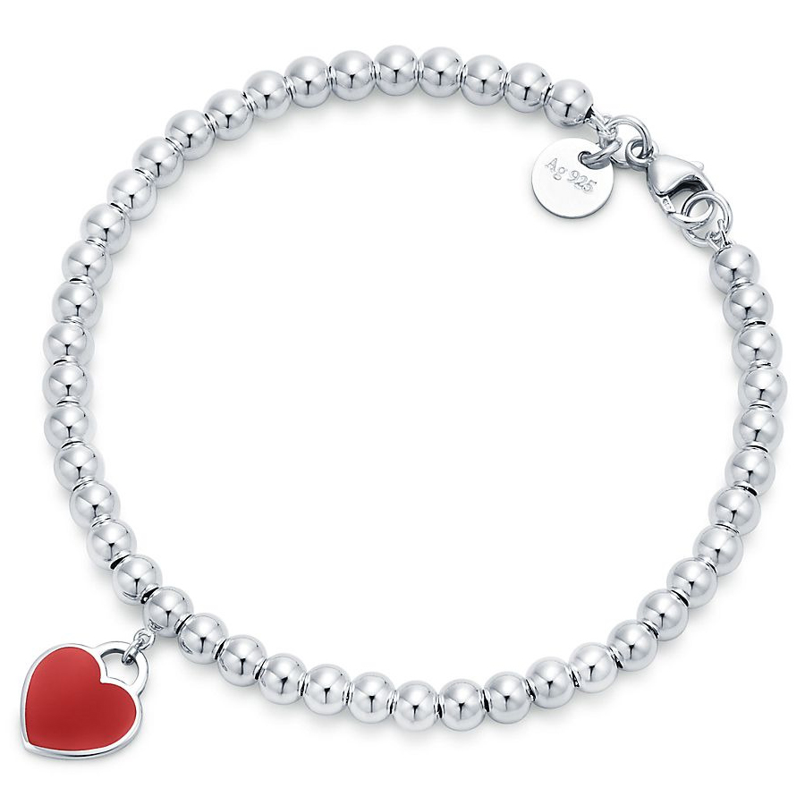 

Браслет Tiffany & Co. Red Heart Tag Bead, серебро