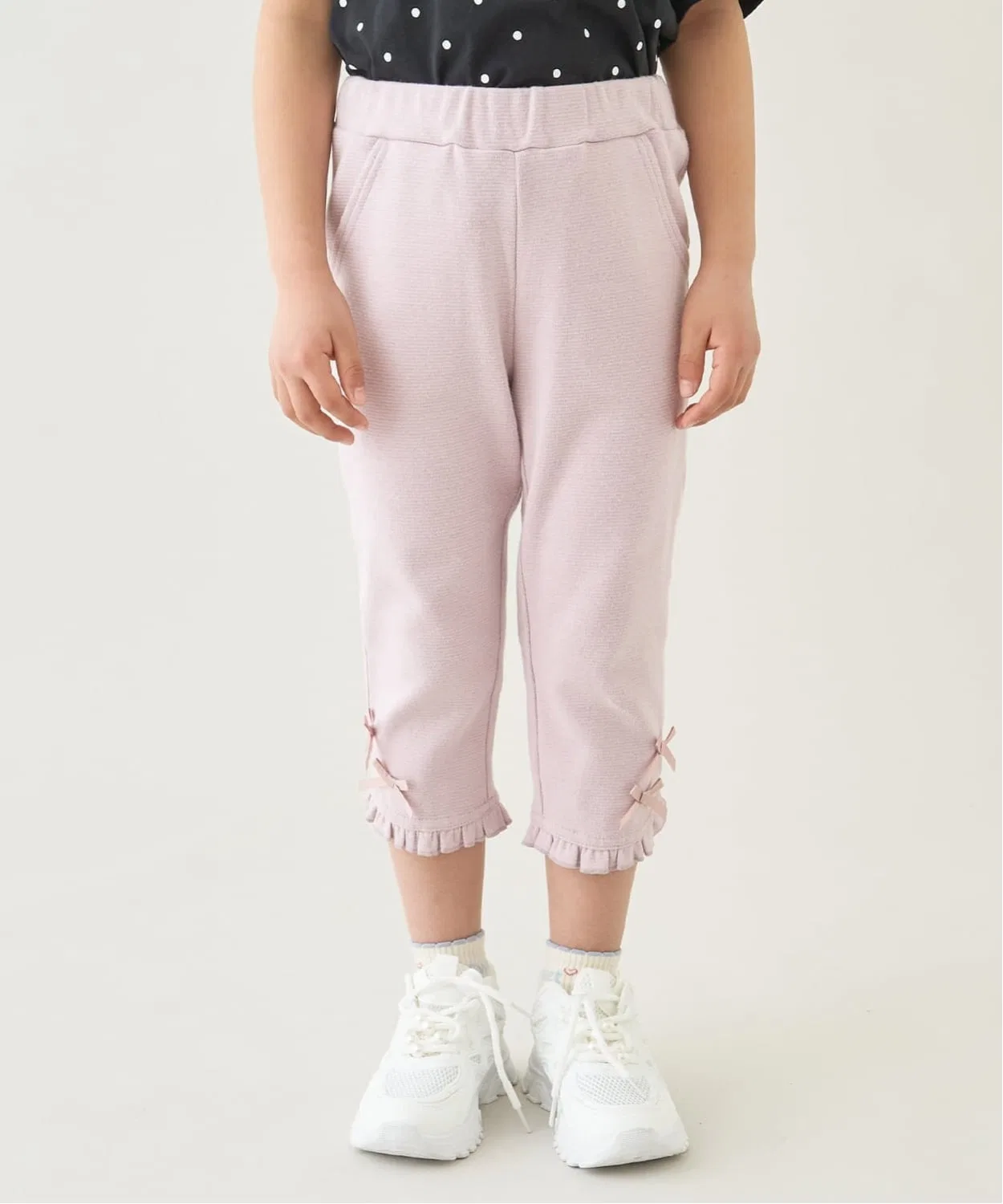 Детские капри для девочек с воланами, 7/8 Lycee mine, Smokey Pink