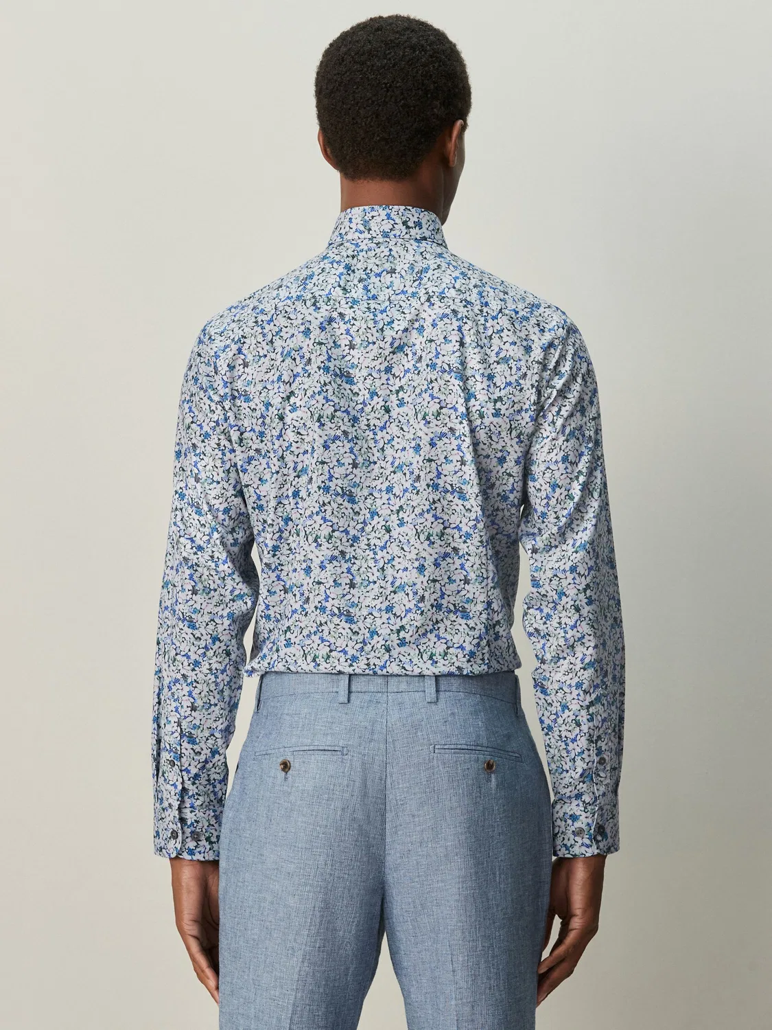 Рубашка формальная Slim Fit с цветочным принтом Navy Floral Next, темно-синий — фото 3