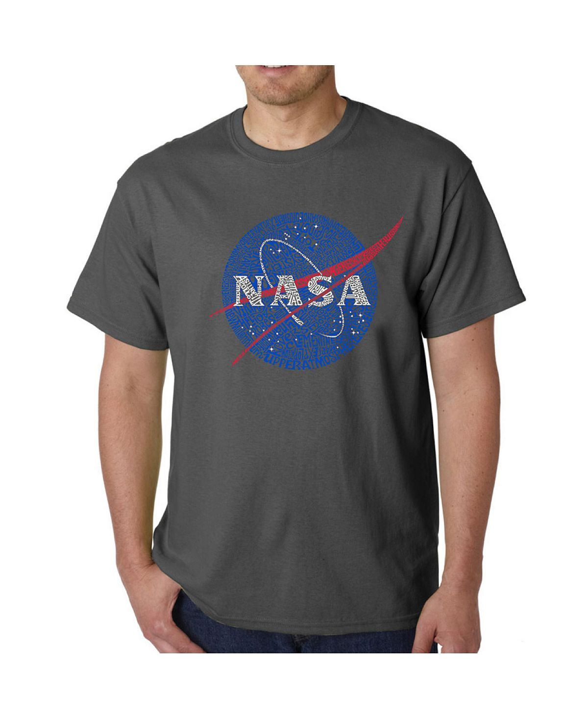 

Мужская футболка word art - логотип nasa meatball LA Pop Art, серый