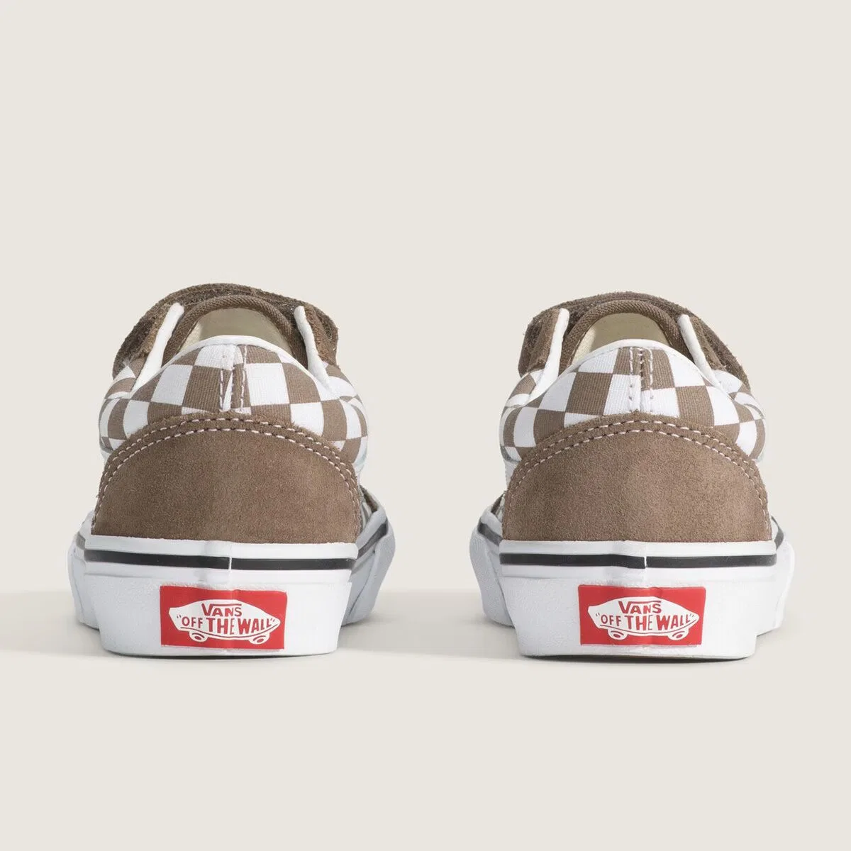 Детские кеды для мальчиков с принтом Old Skool V Vans, Color Theory Checkerboard Walnut — фото 2