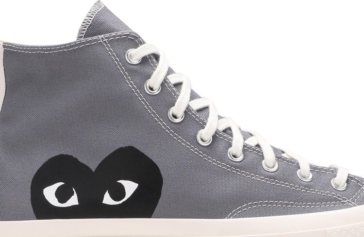 Кроссовки Converse Comme des Garçons PLAY x Chuck 70 High Steel Gray, серый — фото 2