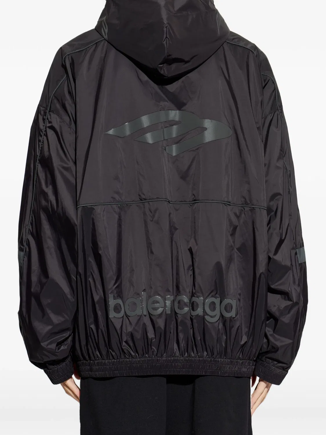 Куртка легкая с логотипом, черная Balenciaga, черный — фото 2