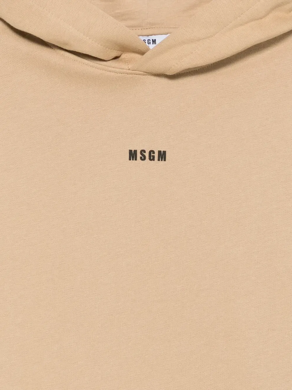 Худи из хлопка с логотипом MSGM Kids, бежевый — фото 3