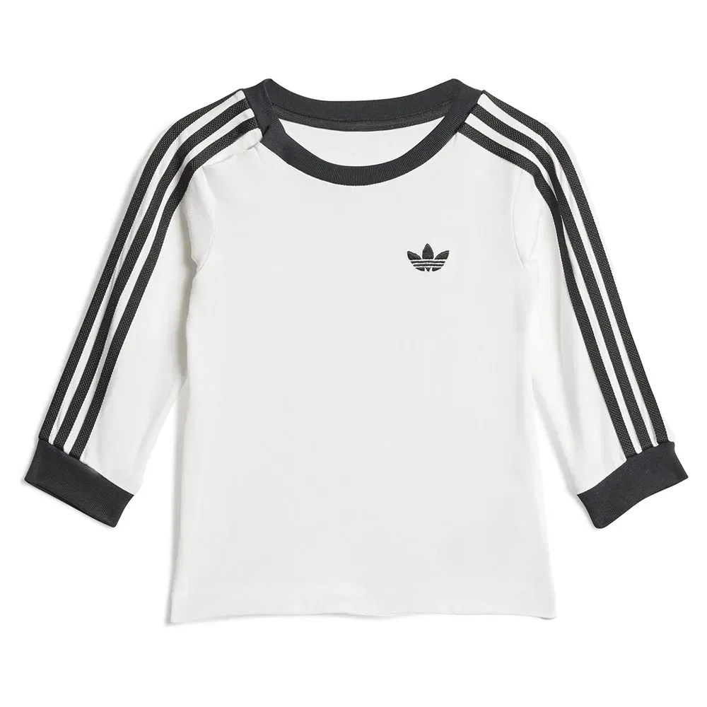 Комплект джинсовой футболки с длинным рукавом и носков Adidas Originals, белый — фото 2