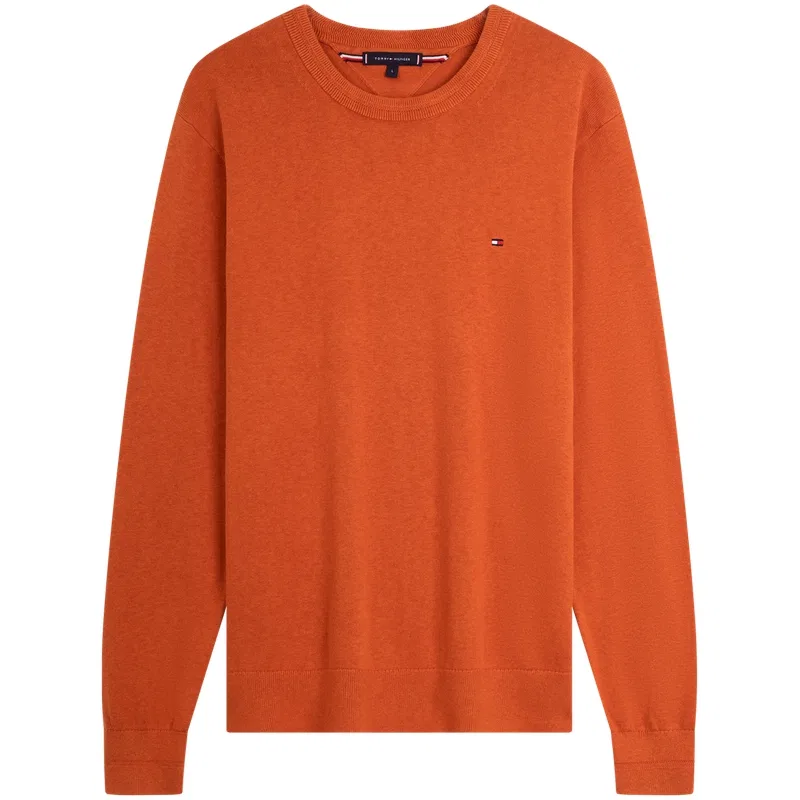 Мужской свитер с круглым вырезом и принтом Tommy Hilfiger, Orange Sen — фото 2