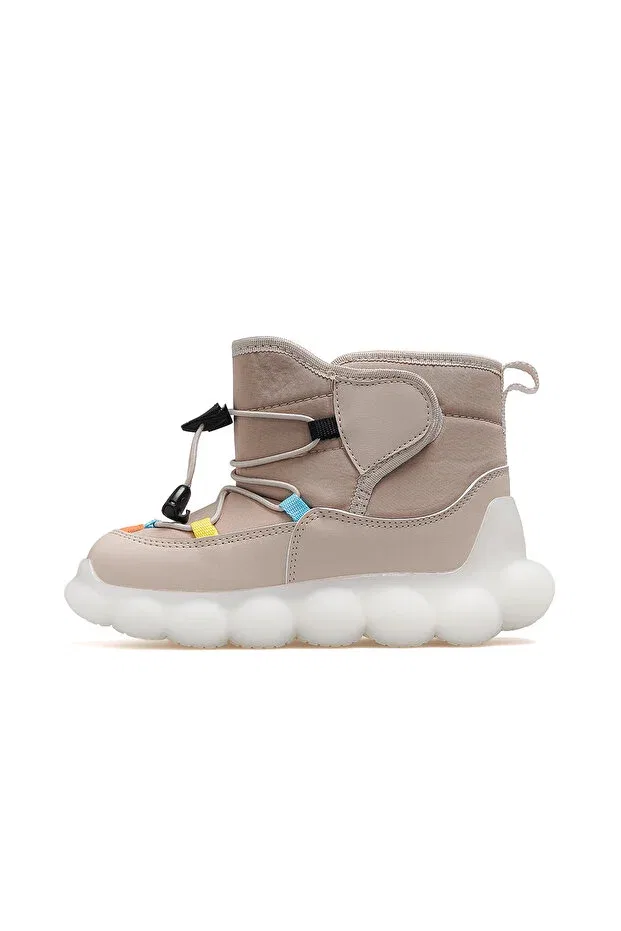 Детские ботинки для девочек с подсветкой Tatu girl's lighted fur boots Vicco, Beige — фото 2